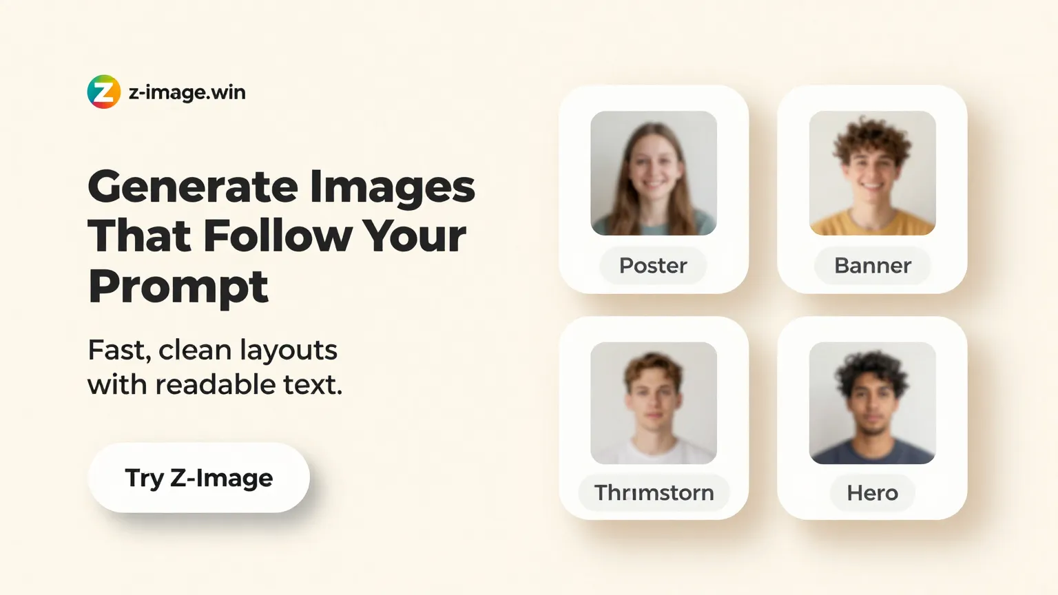 Website hero — bento layout (16:9)