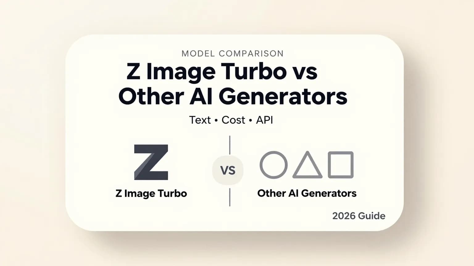 Z Image Turbo vs. Other AI Generators: Text, Cost & API (2026 Guide)